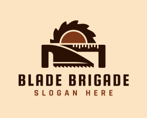 Saw Blade Ruler Handyman logo design