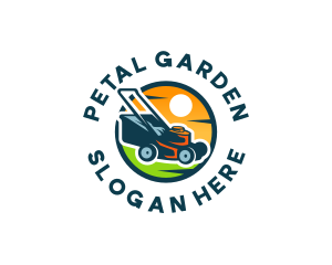 Landscaping Mower Equipment logo design