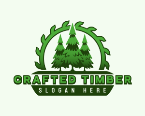 Sawmill Pine Tree Woodwork logo design