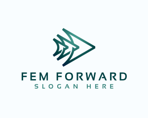 Forward Arrow Triangles  logo design