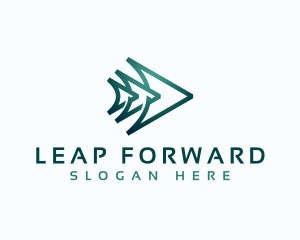 Forward Arrow Triangles  logo design