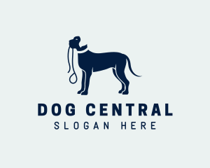 Pet Dog Walker Leash logo design