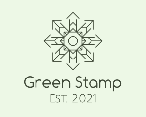 Green Snowflake Pattern  logo design