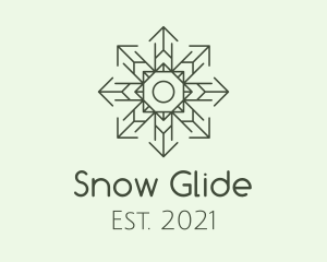 Green Snowflake Pattern  logo design