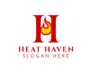 Hot Letter H logo
