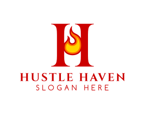 Hot Letter H logo design