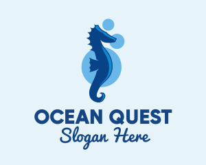Marine Blue Seahorse logo