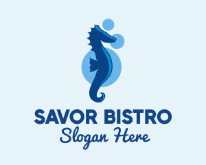 Marine Blue Seahorse logo