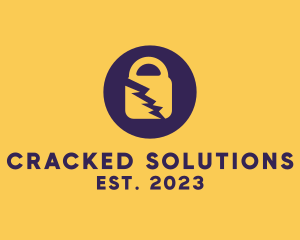 Electric Secure Padlock logo design