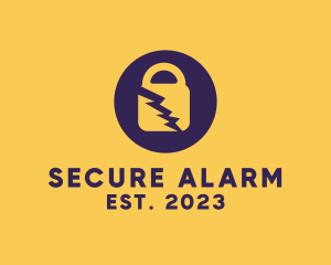 Electric Secure Padlock logo design