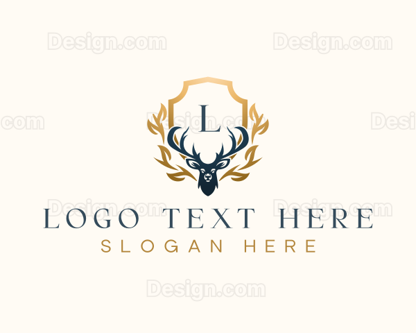 Elegant Deer Antler Logo