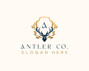 Elegant Deer Antler  logo design