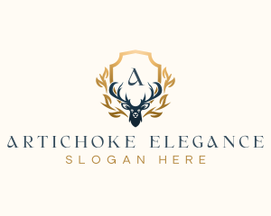 Elegant Deer Antler  logo design