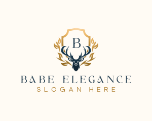 Elegant Deer Antler  logo design