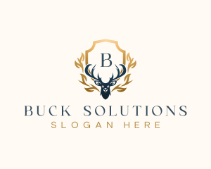 Elegant Deer Antler  logo design