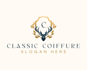 Elegant Deer Antler  logo design