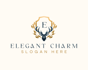 Elegant Deer Antler  logo design