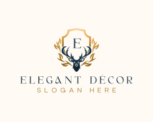 Elegant Deer Antler  logo design