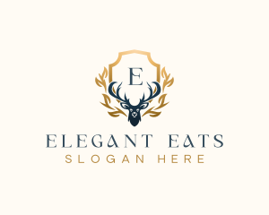 Elegant Deer Antler  logo design