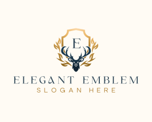 Elegant Deer Antler  logo design