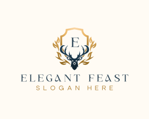 Elegant Deer Antler  logo design