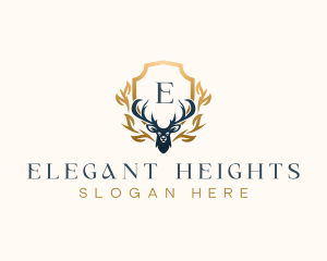 Elegant Deer Antler  logo design