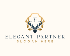 Elegant Deer Antler  logo design