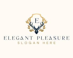 Elegant Deer Antler  logo design