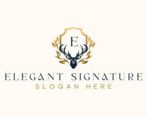 Elegant Deer Antler  logo design