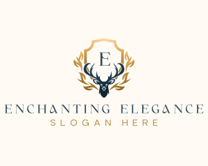 Elegant Deer Antler  logo design