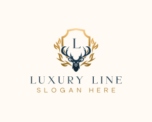 Elegant Deer Antler  logo design