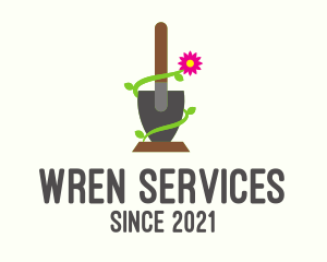 Lawn Service Shovel logo design