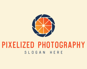 Camera Shutter Orange  logo design