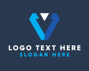 Download - Blue Arrow Letter V logo design