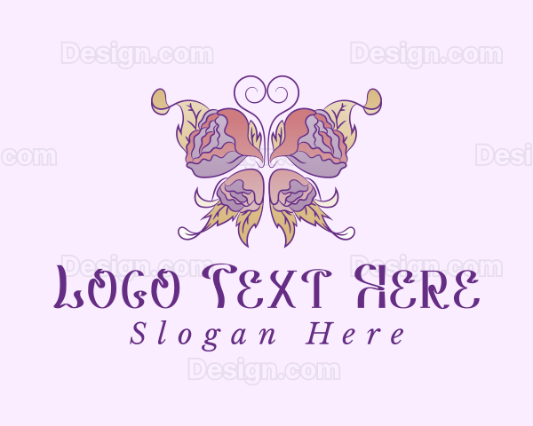 Beautiful Butterfly Rose Logo