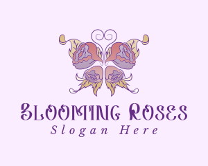 Beautiful Butterfly Rose logo design