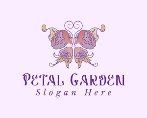 Beautiful Butterfly Rose logo design