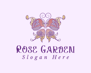 Beautiful Butterfly Rose logo design