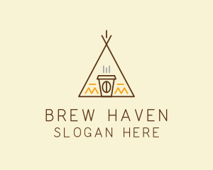 Coffee Cafe Tent  logo design