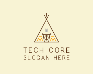 Coffee Cafe Tent  logo design