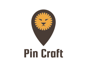 Location Pin Lion logo design