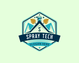 Janitorial Mop Spray Cleaning logo design