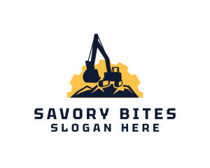 Construction Excavator Digger Logo