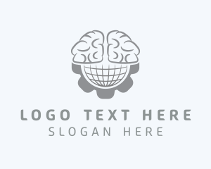 Globe Brain Cogwheel logo