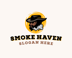 Cowboy Smoking Vape logo design