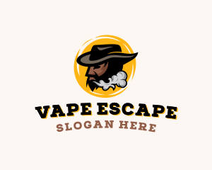 Cowboy Smoking Vape logo design