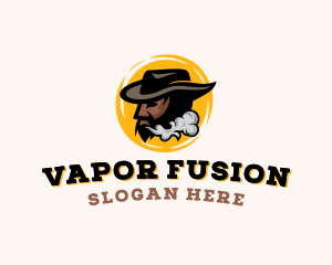 Cowboy Smoking Vape logo design