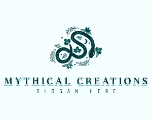 Flower Leaves Serpent logo design