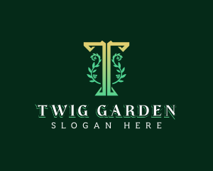 Garden Flower Letter T logo design