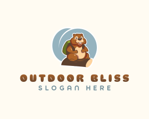 Squirrel Backpack Camper logo design